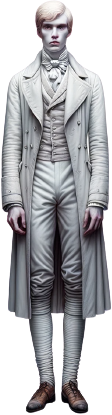 young male ghost in olden-day clothes